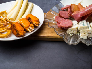 Antipasto Platter cold, Cheese salami crab squid platter