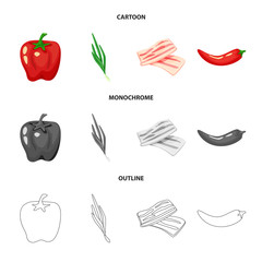 Vector illustration of taste and product logo. Collection of taste and cooking stock symbol for web.