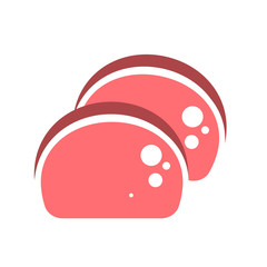 Slice of fresh beef steak isolated on white background