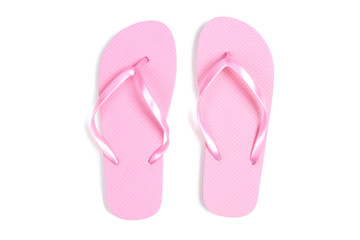 Pair of flip flops isolated on white background