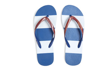 Pair of flip flops isolated on white background