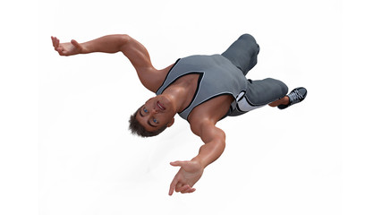 Image jump athlete  3D illustration