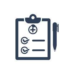 Simple Illustration of Medical Report Checklist Icon