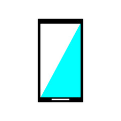 The simple mobile graphic with white backgroind , isolated style. 