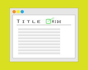 Illustration of Hide Title Post Website Concept