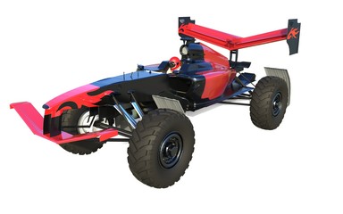 The image of monster race car 3D illustration