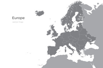 Detailed vector map of the Europe. Vector illustration