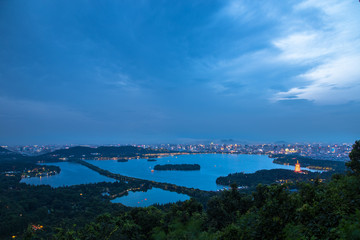 panorama view of Hangzhou city
