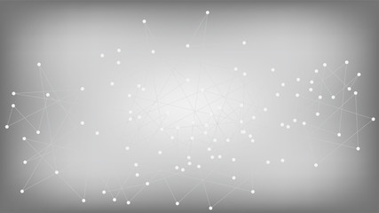 Blockchain Network Polygonal Nano Technology Design. Futuristic Artificial Intelligence Network Nodes Vector