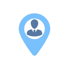 Simple Illustration of Businessman Location Icon