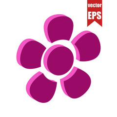Flower icon.Isometric and 3D view.