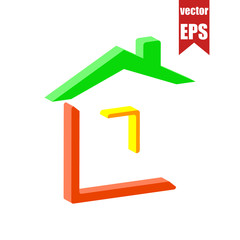 Home icon.Isometric and 3D view.