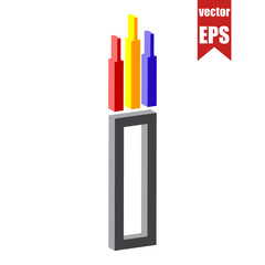 Electric cable icon.Isometric and 3D view.