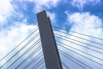 Horizontal shoot of concrete bridge column with balanced position