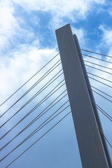 Vertical shoot of concrete bridge column with balanced position