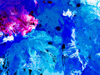 Blue and pink creative abstract hand painted background, wallpaper, texture