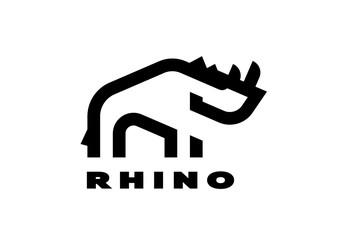 Rhino, linear logo. In a minimalist style. Vector illustration.