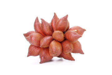 Fruit : Salak isolated on white background. Salak (Salacca zalacca) or Snake fruit is a species of palm tree native to Java and Sumatra in Indonesia. Famous exotic fruits from Thailand.