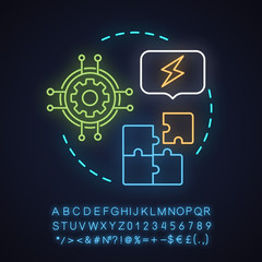 Logical reasoning neon light concept icon