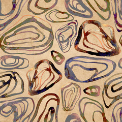 Seamless watercolor abstract pattern of stones. For design, print, textile, wedding decor and more. Artwork in modern, grunge style.