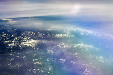 Earth view from an airplane window