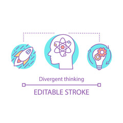 Divergent thinking concept icon
