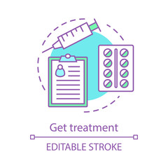 Medical treatment concept icon