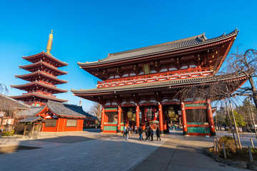 Morning view around Asakusa Sensoji Temple in Asakusa Tokyo. Oldest temple in Tokyo and on of the...