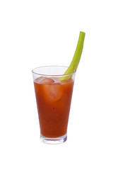 bloody mary cocktail on isolated background