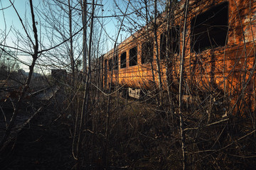 Abandoned train left outside