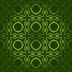 Vector Seamless Pattern With Abstract Geometric Style. Repeating Sample Figure And Line. For Fashion Interiors Design, Wallpaper, Textile Industry. Green olive color