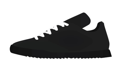 Black sneaker. vector illustration