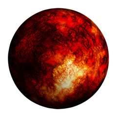 red burn planet isolated and add clipping path