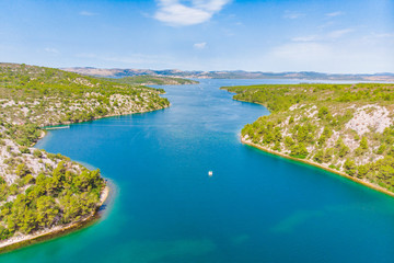 landscape view of skradin bay. summer time