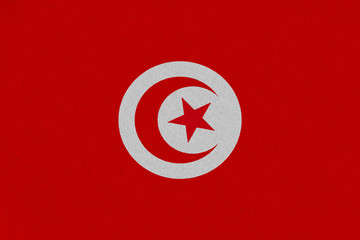 Tunisia fabric flag