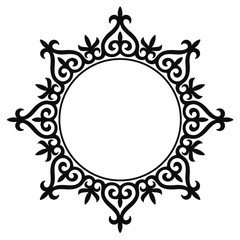 Vector frame circle with ornament decor. Isolated on white background.