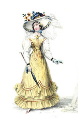 Woman in old fashion dress - 263441772
