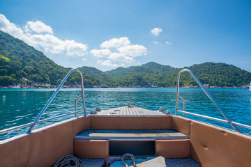 Tropical Sea view Koh-Samui Thailand on speed boat 