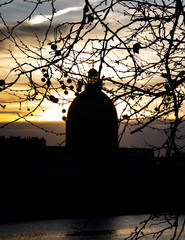 Sunset behind the tower