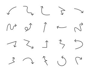 set of arrow icons, such as linear, curve, aiming, next