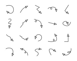 set of arrow icons, such as linear, curve, aiming, next