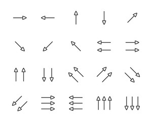 set of arrow icons, such as linear, curve, aiming, next