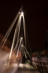 Hungerford bridge and Golden Jubilee Bridges in London