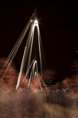 Hungerford bridge and Golden Jubilee Bridges in London