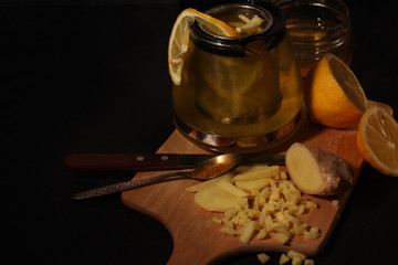 Lemon Ginger Tea with Honey