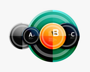 Circle geometric abstract background template for web banner, business presentation, branding, wallpaper