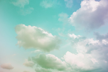 Bright sky and cloud colorful pink and blue pastel tone color.