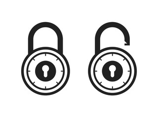 Lock open and lock closed vector icons