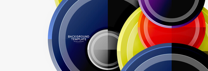 Abstract round geometric shapes, modern circles background