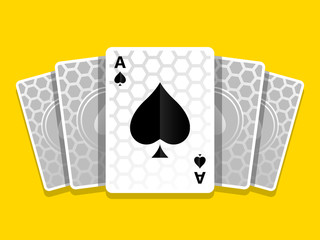 Ace of Spades Cards Games Carbon Background Illustration Icon Vector